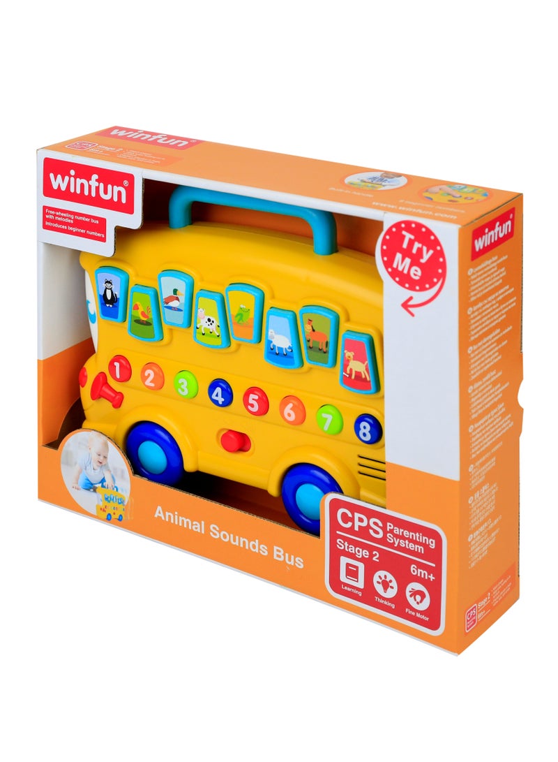Winfun Animal Sounds Bus – Interactive Toy Bus with Light-Up Lights, Music & Farm Animal Sounds | Educational Toy Bus with 5 Cute Animal Noises & Melodies | Early Learning | For Infant Ages 6 Months+ - Image 3