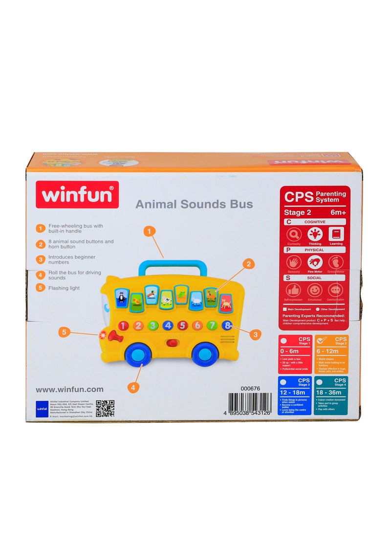 Winfun Animal Sounds Bus – Interactive Toy Bus with Light-Up Lights, Music & Farm Animal Sounds | Educational Toy Bus with 5 Cute Animal Noises & Melodies | Early Learning | For Infant Ages 6 Months+ - Image 4