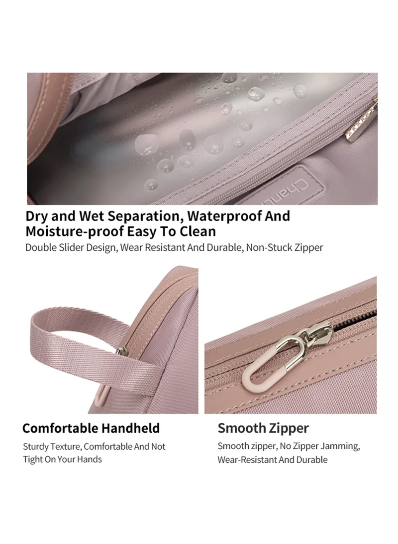 Chantria Light Pink Premium Lightweight Carry All Bag for Women Water Resistant Multifunctional Clutch Bag with Multiple Pockets, CB00637- Light Pink  | Best Price UAE