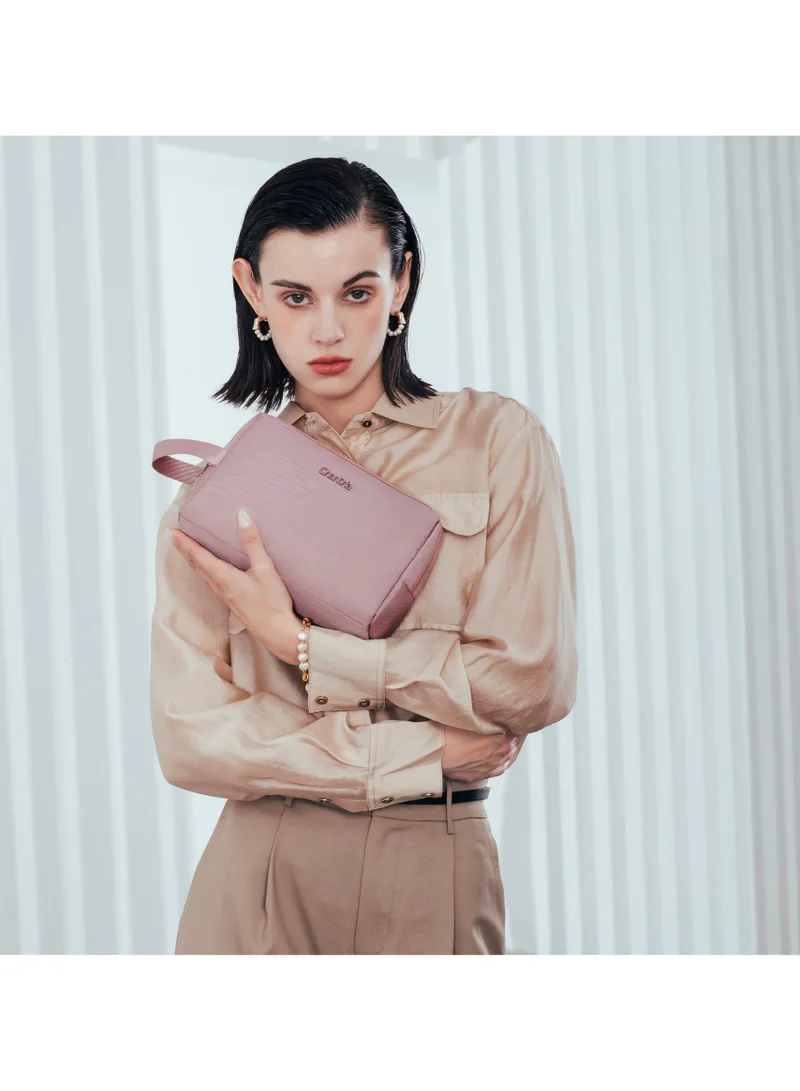 Chantria Light Pink Premium Lightweight Carry All Bag for Women Water Resistant Multifunctional Clutch Bag with Multiple Pockets, CB00637- Light Pink  | Best Price UAE