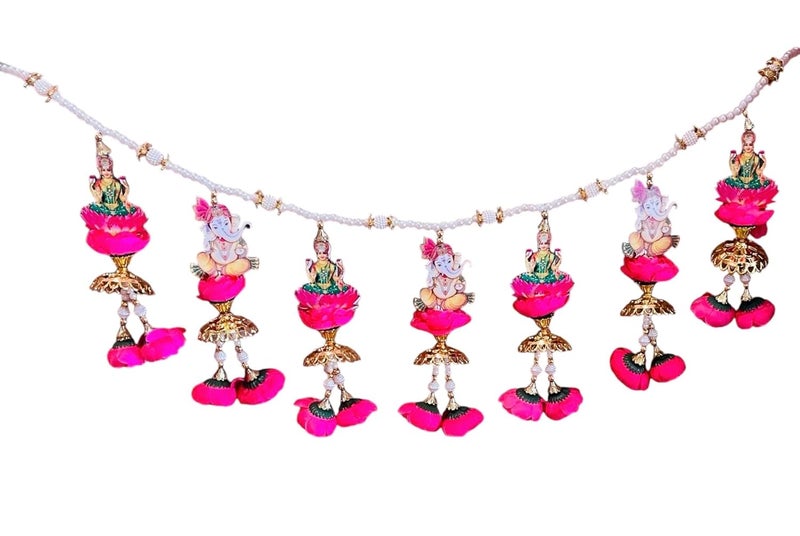 CHARMING TREASURE BY PRAGYA Bandarwal LotusLakshmiGanesh Wall Door Hanging for Main Gate Entrance Home OfficePack of 1 Lakshmi Gnaesh Door Hanging Home Decorative Items 92 cms Multicolour 2