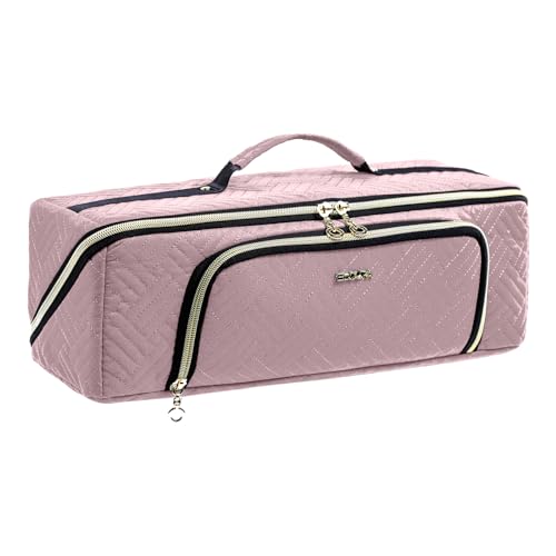 ELCUPA Large Hair Tools Travel Bag with Iron Mat - 2in1 Hair Tools Organizer for Hair Dryer Brush, Flat Irons, Straighteners, Curling Irons, Hair Bag, Makeup Bag, Cosmetic Bag for Travel Essentials - Image 1