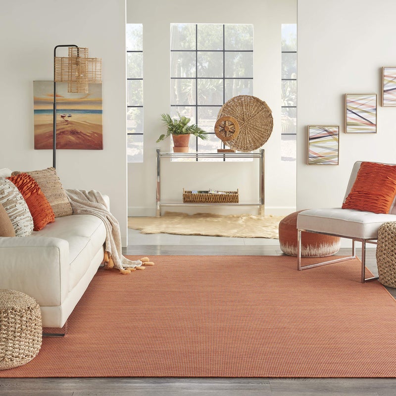 Nourison Nourison Positano 5 x 7 Terracotta Fabric Modern Area Rug 5 x 7 