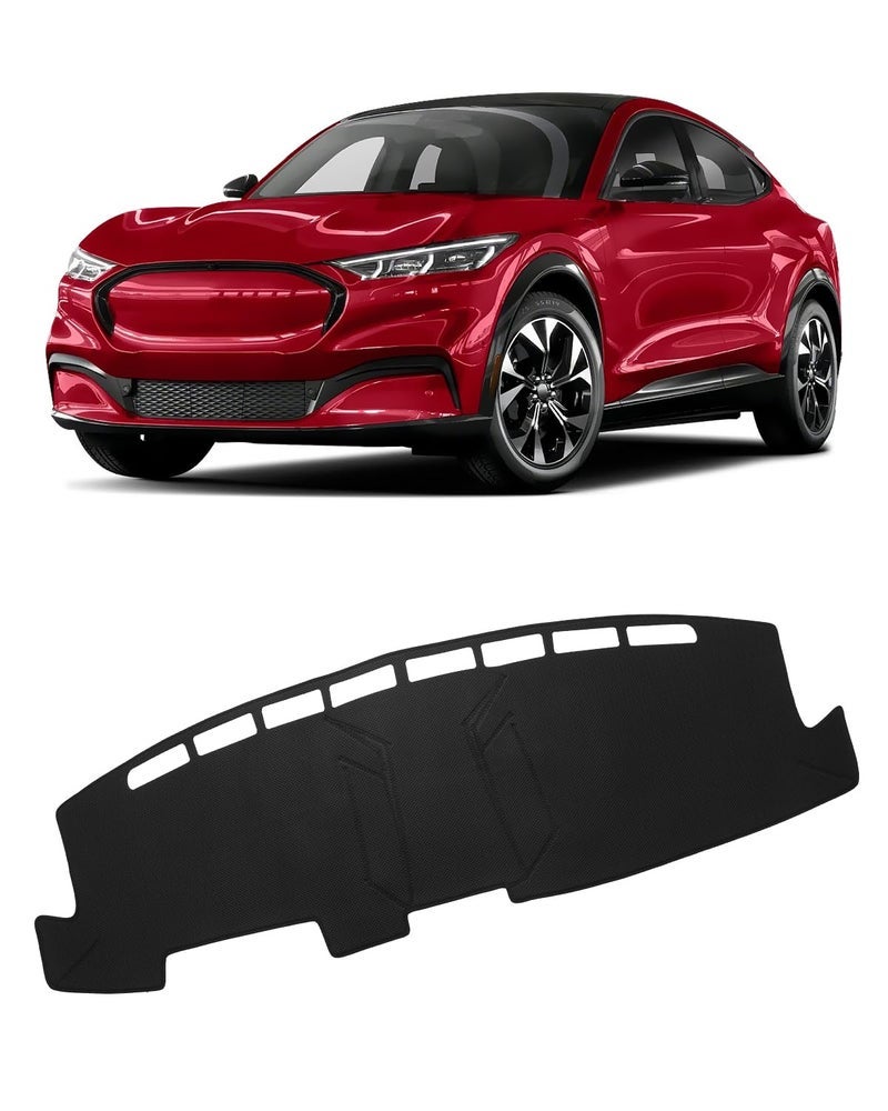 FIILINES Dash Cover Compatible with Ford Mustang Mach E 2021 2022 2023 2024 Dashboard Cover Interior Mach E Accessories Nonslip Mesh Protector No Glare - Image 1