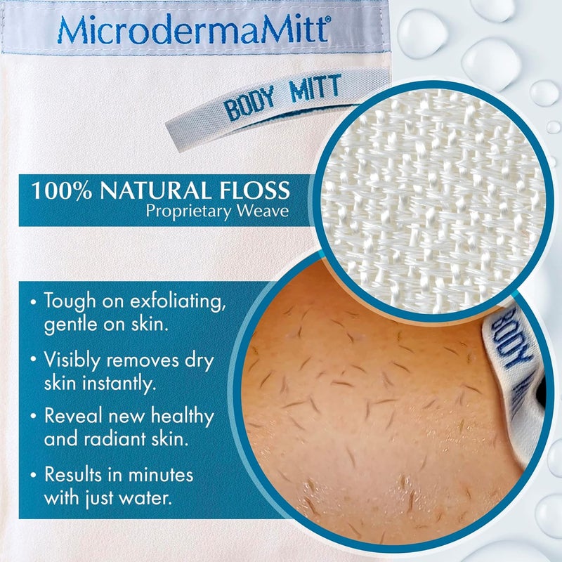 MicrodermaMitt Original Deep Exfoliating Mitt for Body - Premium Turkish Kessa Dead Skin Remover & Body Exfoliator for Keratosis Pilaris & Self-Tan Removal, Natural Skin Care Glove for Smooth Skin - Image 2