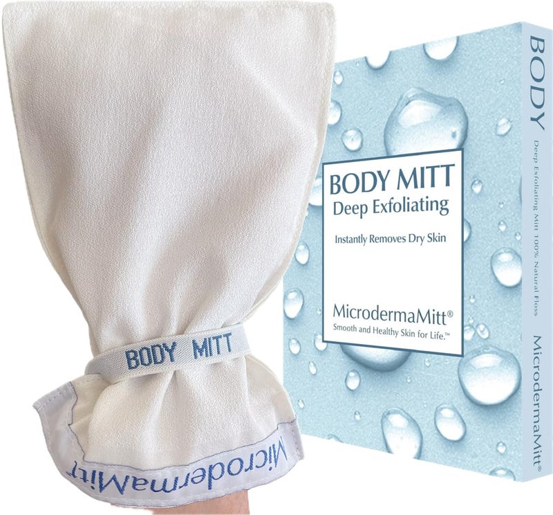 MicrodermaMitt Original Deep Exfoliating Mitt for Body - Premium Turkish Kessa Dead Skin Remover & Body Exfoliator for Keratosis Pilaris & Self-Tan Removal, Natural Skin Care Glove for Smooth Skin - Image 1