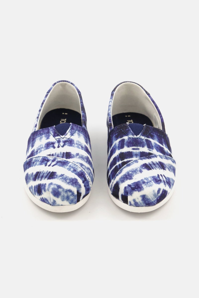 TOMS Women Alpargata Canvas Slip On Flats Shoes, Blue/White - Image 4