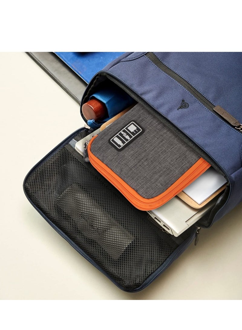 SYOSI Electronic Organizer Travel Cable Organizer Bag Pouch Electronic Accessories Carry Case Portable Waterproof Double Layers Storage Bag for Cable Cord Charger Phone Earphone Large Size Grey  - Image 4