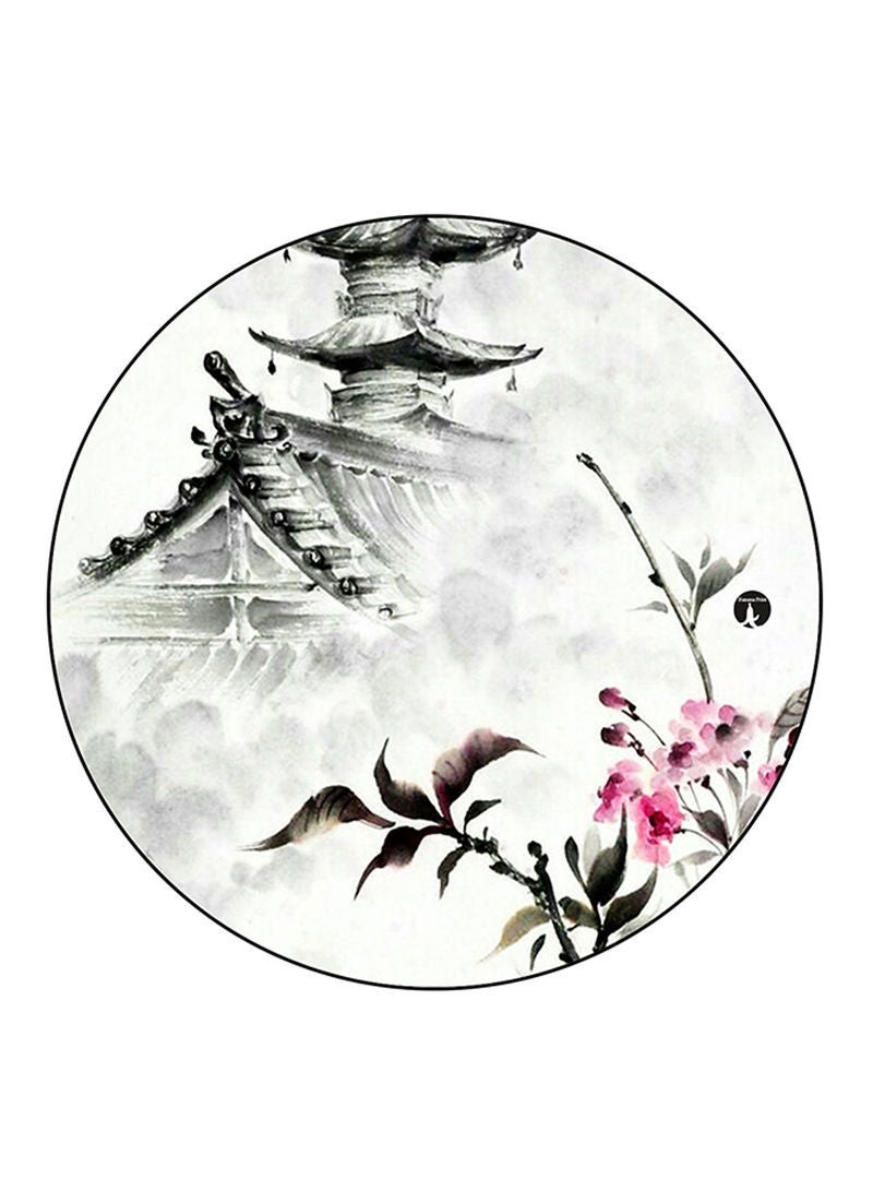 RKN Flowers Printed Mouse Pad Round  Multicolour