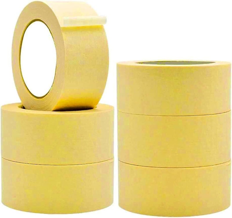 MARKQ Automotive Masking Tape 6-Pieces, 2 Inch X 20 Yard Size - Image 1