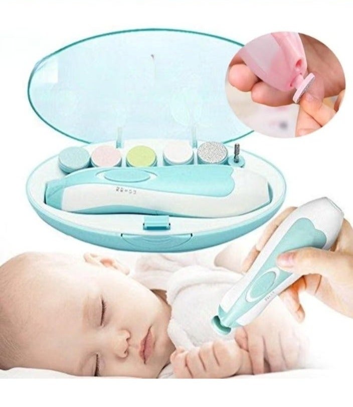 CIVORA Baby Nail Trimmer Electric - 6-in-1 Baby Nail Clippers & File Set with LED Light, Portable & Lightweight, Safe for Newborns, Toddlers, Kids, and Adults - Includes 6 Grinding & Polishing Heads - Image 4