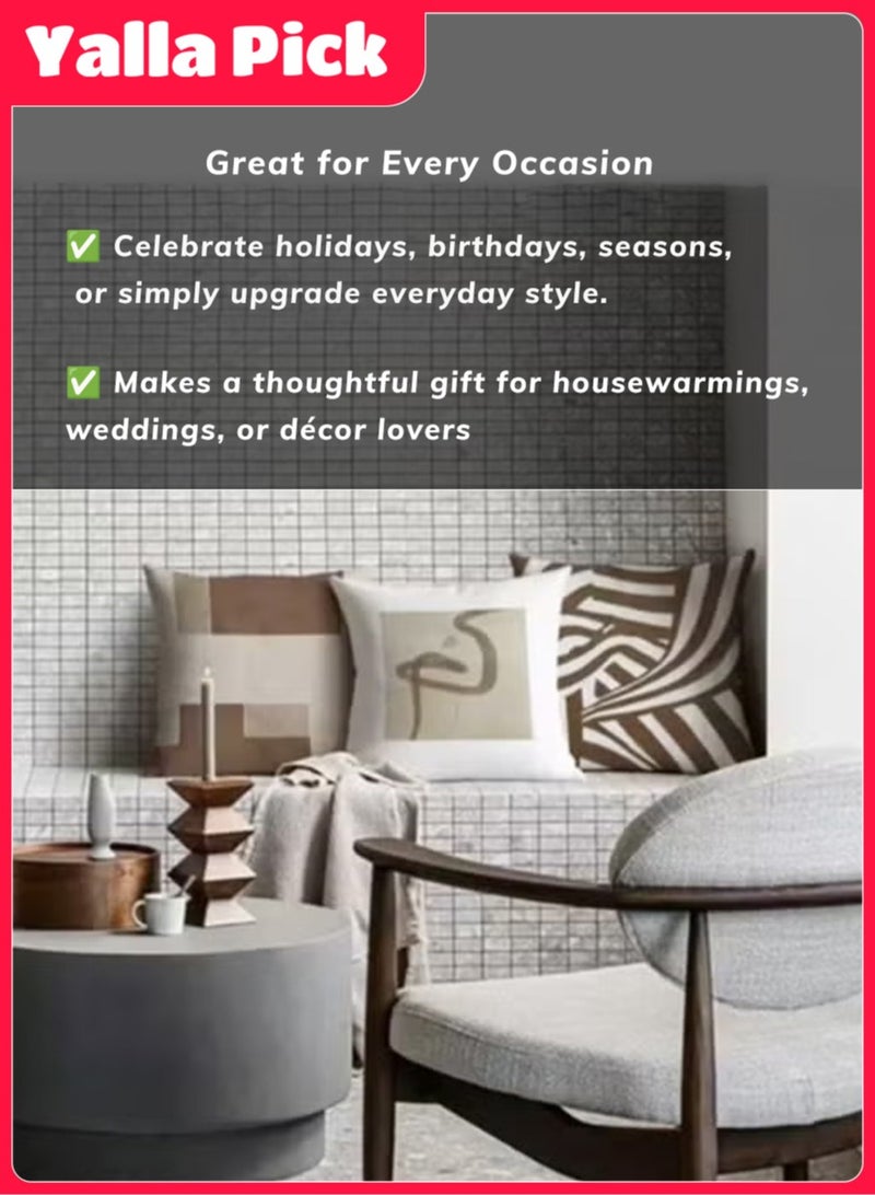 Yalla Pick 4 Pcs Abstract Pattern Pillow Covers, 45x45 cm Soft Cushion Cases with Hidden Zipper, Modern Decorative Throw Pillowcases for Sofa Couch Bedroom Office - Image 5