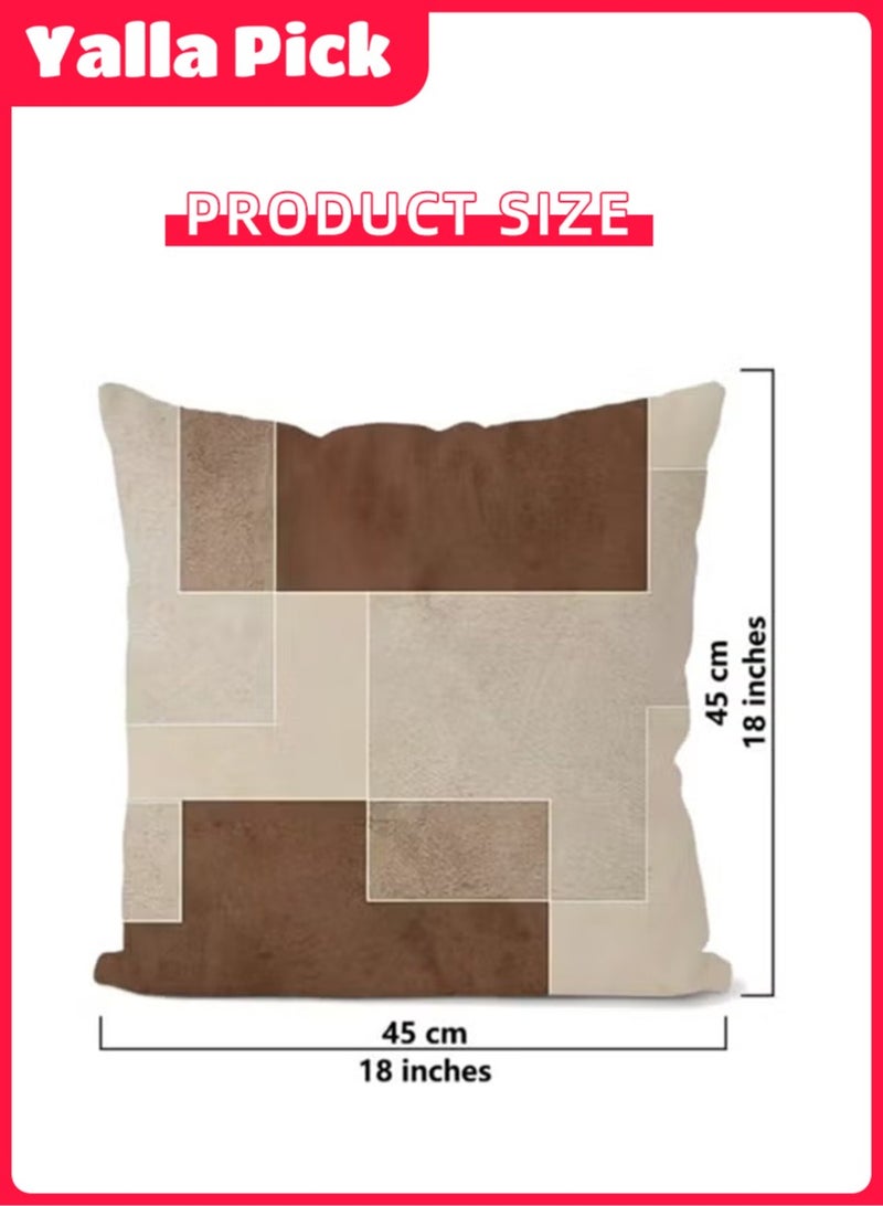 Yalla Pick 4 Pcs Abstract Pattern Pillow Covers, 45x45 cm Soft Cushion Cases with Hidden Zipper, Modern Decorative Throw Pillowcases for Sofa Couch Bedroom Office - Image 2