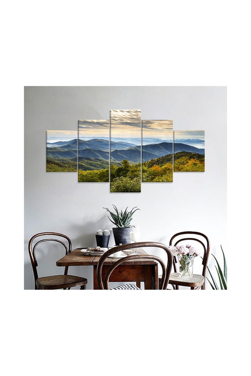 Artbrush Tower Blue Ridge Parkway Autumn Landscape Framed Posters for Wall, Canvas Art US National Park Carolina Mountains Sunrise Wall Decor Prints Pictures Painting Ready to Hang(60''Wx32''H) - Image 1