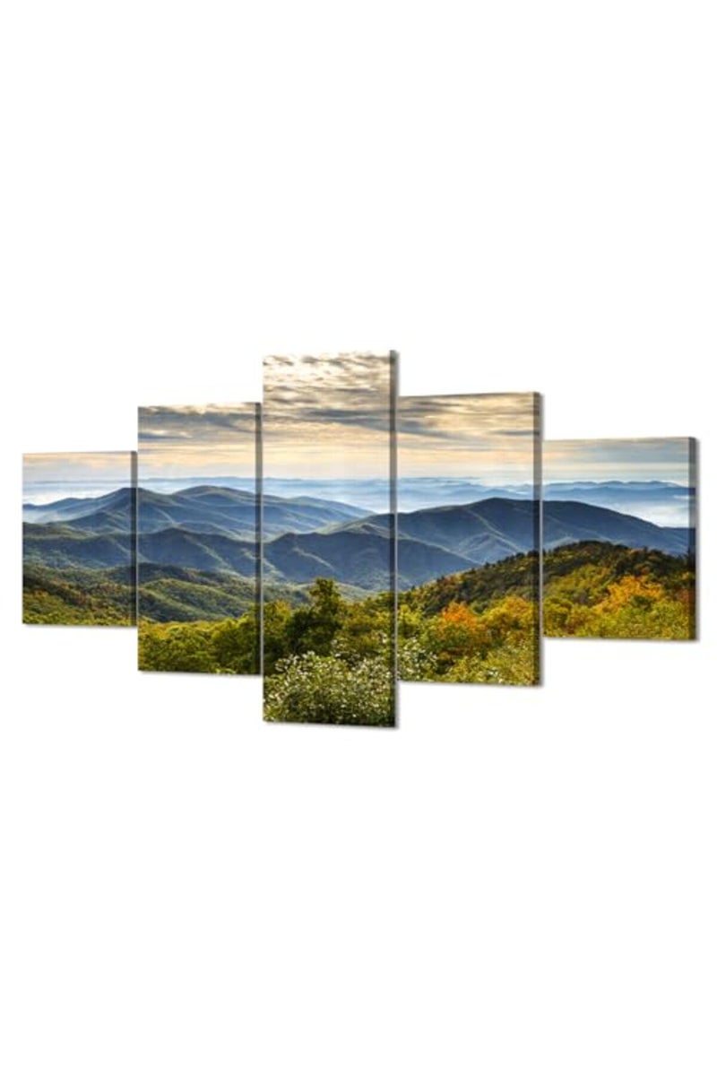 Artbrush Tower Blue Ridge Parkway Autumn Landscape Framed Posters for Wall, Canvas Art US National Park Carolina Mountains Sunrise Wall Decor Prints Pictures Painting Ready to Hang(60''Wx32''H) - Image 3