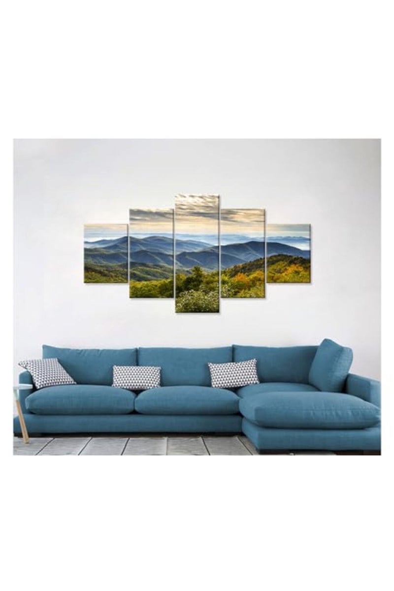 Artbrush Tower Blue Ridge Parkway Autumn Landscape Framed Posters for Wall, Canvas Art US National Park Carolina Mountains Sunrise Wall Decor Prints Pictures Painting Ready to Hang(60''Wx32''H) - Image 4