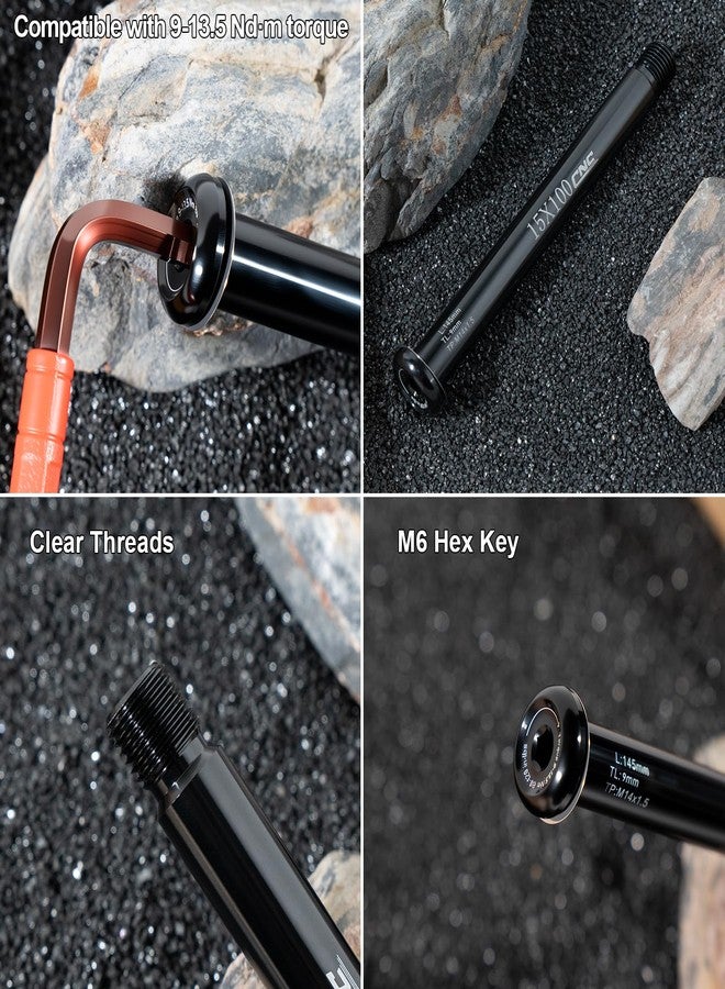 CNC Front Hub Thru Axle 15x100mm/110mm for Fox SC32 34 36 38 40 Fork,Mountain/Road Bike Front Wheel Fork Axle Quick Release Adapter M14(P1.5) 145mm/155mm Tube Shaft, Aluminium Alloy 15x110 - Image 4