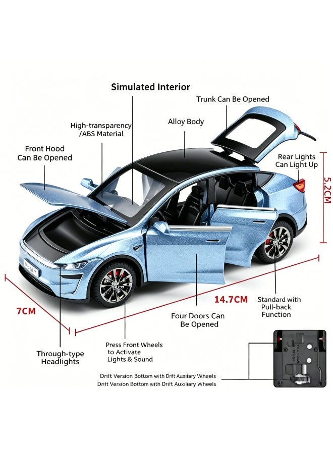 Tesla High-Detail Alloy Car Model with Realistic Lighting & Sound Effects, 1:32 Scale Die-Cast Vehicle, Collectible Display Model for Adults & Kids - Image 2