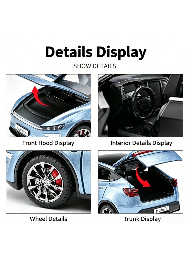 Tesla High-Detail Alloy Car Model with Realistic Lighting & Sound Effects, 1:32 Scale Die-Cast Vehicle, Collectible Display Model for Adults & Kids - Image 3