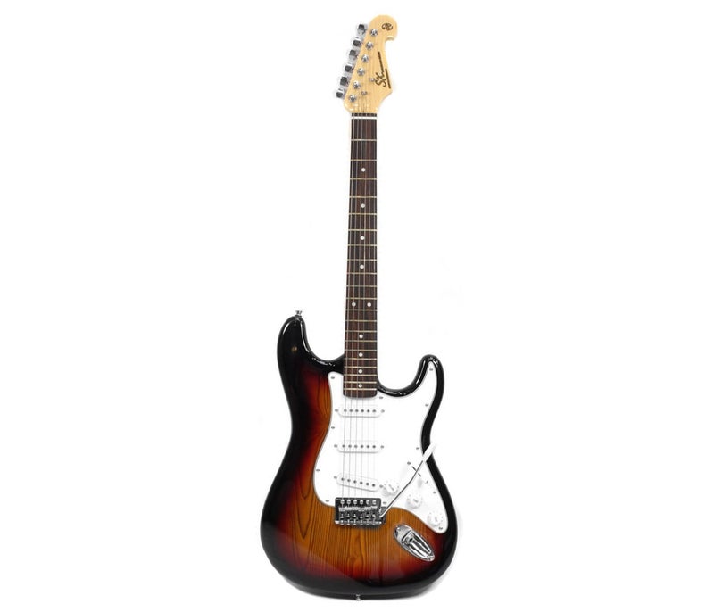 SX Guitar SE1-SK-3TS Stratocaster Electric Package Guitar - Sunburst - Image 3