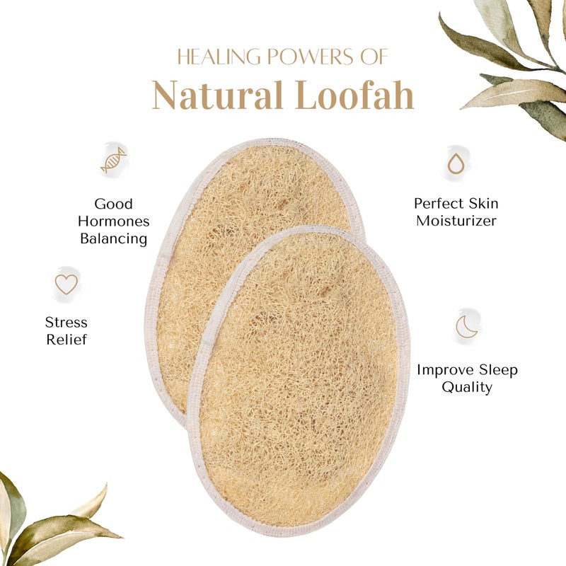 CareDone 4pcs Natural Exfoliating Loofah Pads, Body Scrubbers, Portable Luffa Sponges. - Image 2