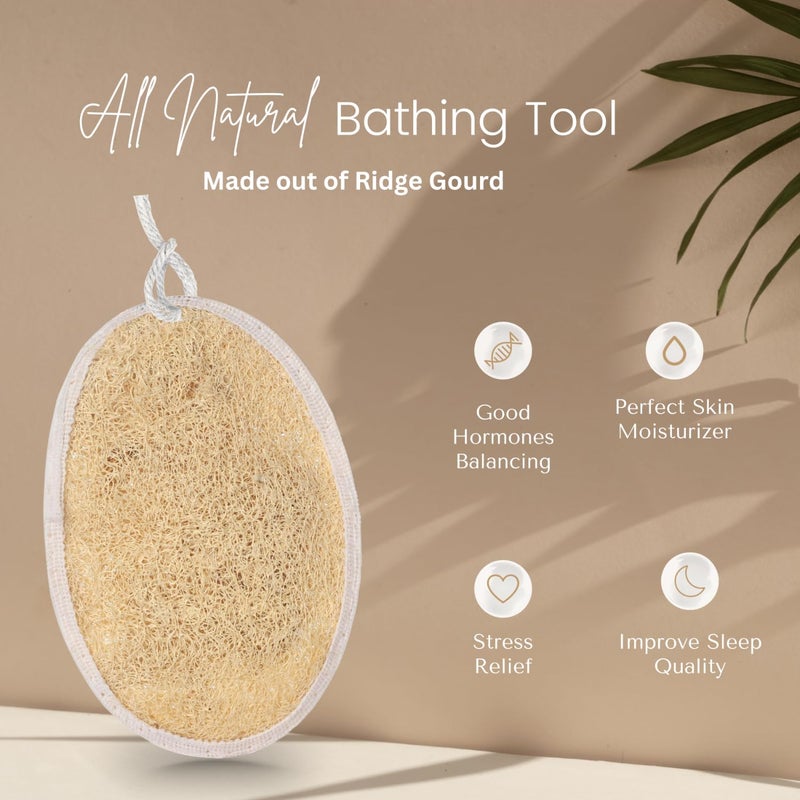 CareDone 4pcs Natural Exfoliating Loofah Pads, Body Scrubbers, Portable Luffa Sponges. - Image 3