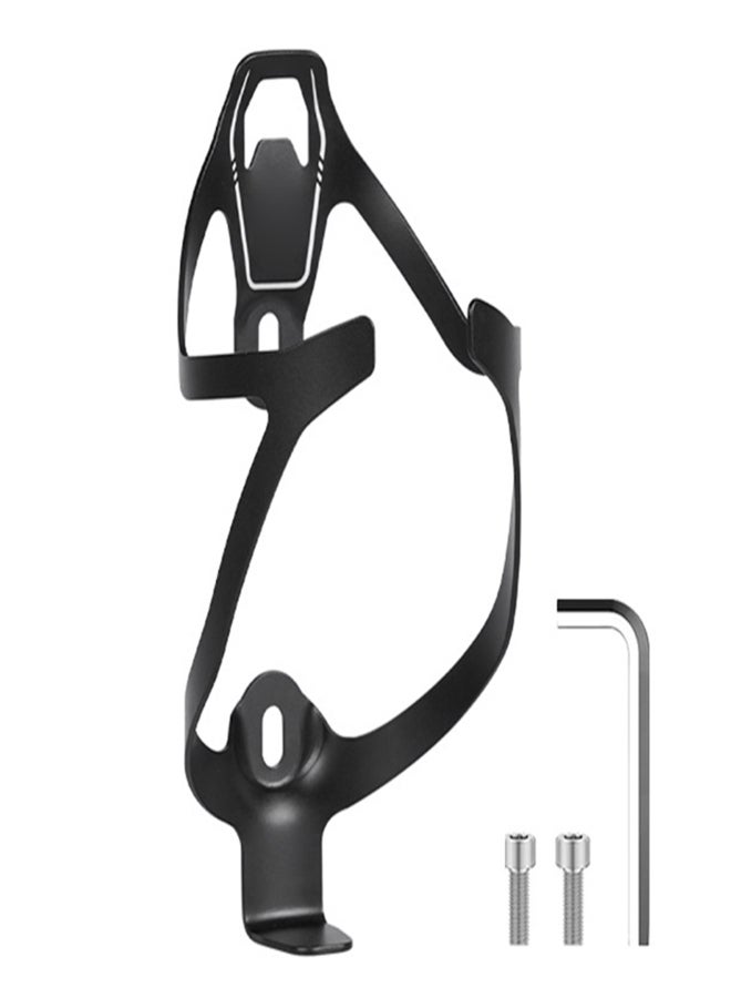 إنلي حامل زجاجة ماء للدراجة مصنوع من الألومنيوم خفيف الوزن (22 غرام) عالي الارتداد، مناسب للدراجات الجبلية والطرقية والقابلة للطي، بفتحة دائرية وقاعدة تثبيت مدمجة، لون أسود - Image 2