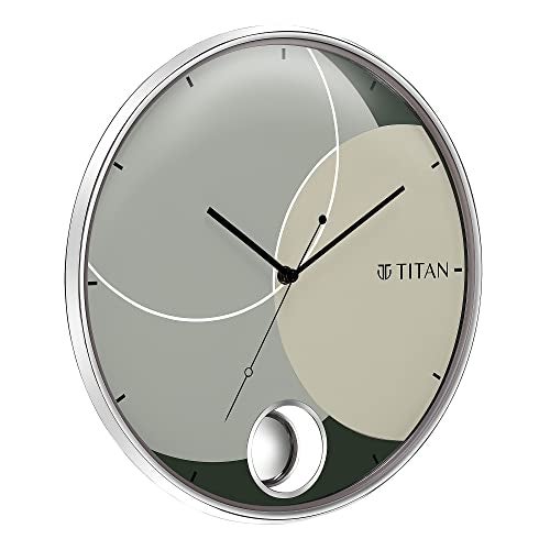 Titan Contemporary Round Pendulum Clock with a Metallic Finish and Silent Sweep - 35 cm x 35 cm (Medium) - Image 3