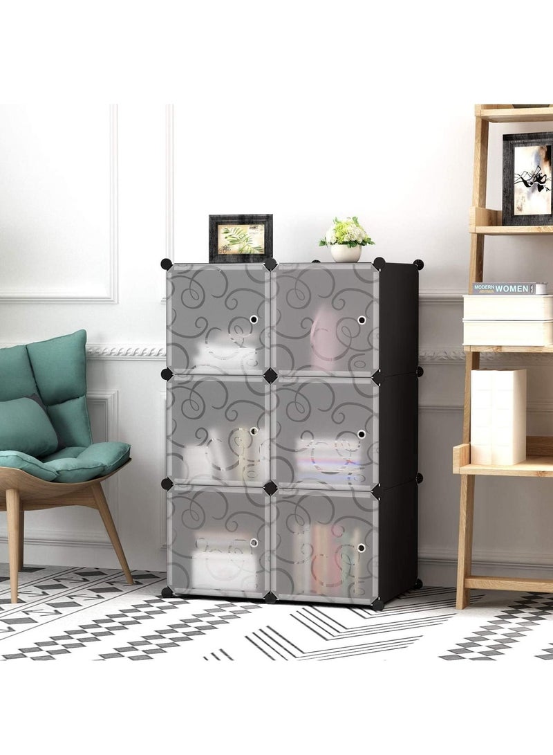 DubaiGallery 6 Cube Double Plastic Modular Storage Closet Organizer Cabinet Shoe Rack Cabinet Cube  - Image 3