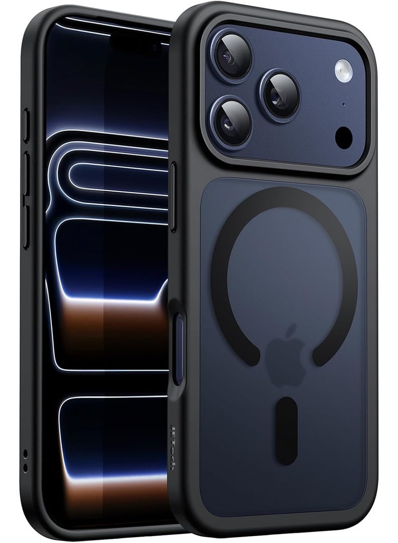 ACLIX Matte Magnetic Case for iPhone 17 Pro Max, Compatible with MagSafe, Plating Luxury Cover, Matte Soft TPU Shockproof Protective Phone Case, (Black) - Image 1