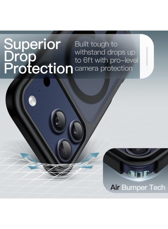 ACLIX Matte Magnetic Case for iPhone 17 Pro Max, Compatible with MagSafe, Plating Luxury Cover, Matte Soft TPU Shockproof Protective Phone Case, (Black) - Image 5