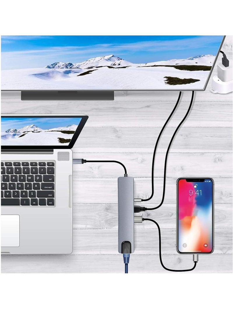 ELTRAZONE USB-C 8-in-1 Multiport Hub Adapter – 4K HDMI, Gigabit Ethernet, and PD Charging for Enhanced Connectivity - Image 4