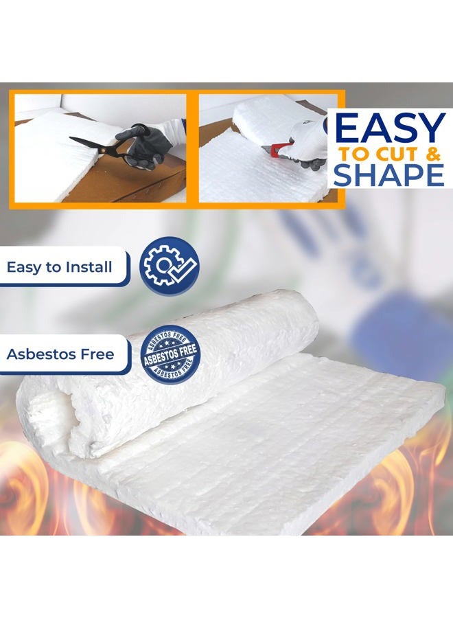 SIMOND STORE 2 Pcs Ceramic Fiber Insulation Blanket, 8# Density 2600F, 1" X 12" X 24", Fireproof Insulation for Pizza Oven, Forge, Foundry, Furnace, Wall, Fireplace & Dishwasher - Image 5