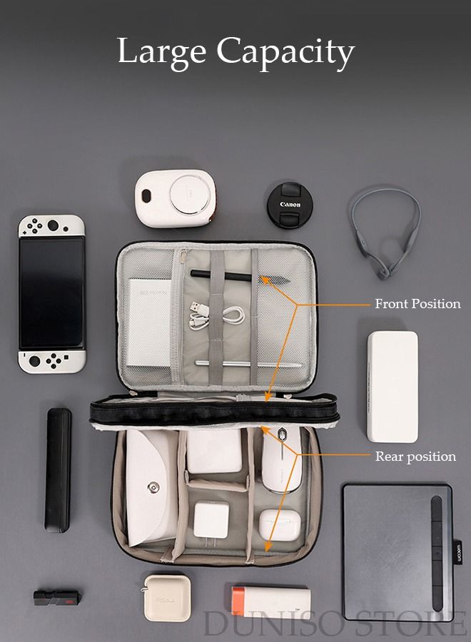 DUNISO Portable Digital Storage Bag Set Data Cable Storage Bag Waterproof and Wearproof Electronic Organizer Pouch Bag for Data Cable Headphone Power Bank U Disk - Image 5