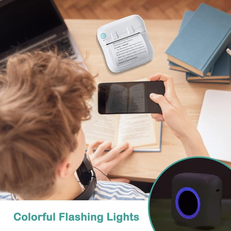 Luckam طابعة جيب ميني، طابعة حرارية بلوتوث لاسلكية لهواتف آيفون وأندرويد، طابعة ملصقات محمولة بدون حبر للصور والإيصالات والملاحظات وقوائم العمل - Image 5