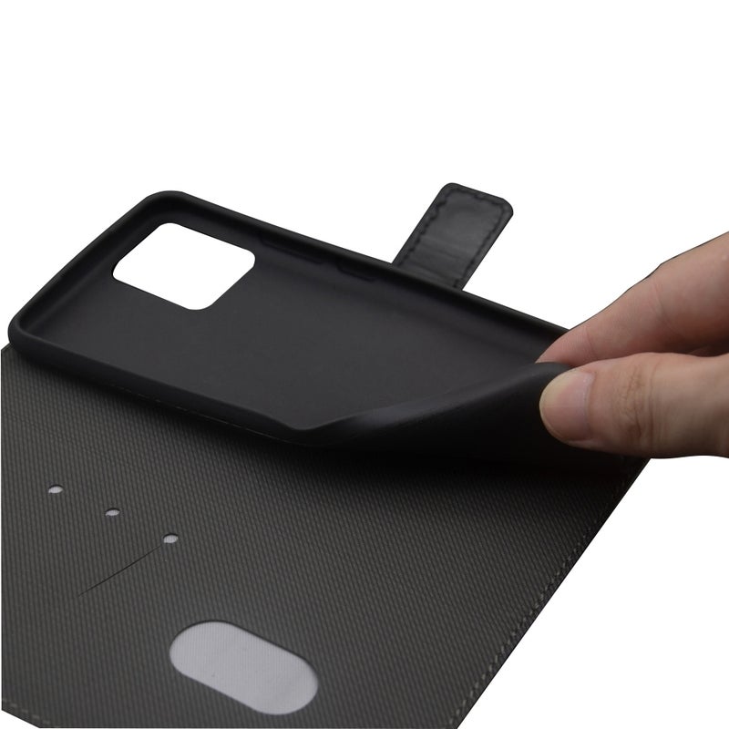 HuHa Case Cover For Motorola Moto G55 5G idewei Two-color Splicing Leather Phone Case(Black) - Image 4