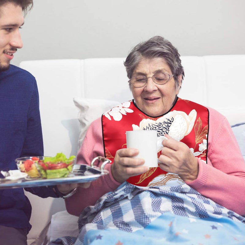 👕 مريلة طعام مقاومة للماء للكبار لحماية الملابس أثناء الأكل 45 30 سم - Image 2