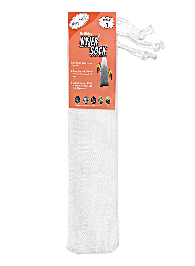 Happy Wings Refillable Nyjer/Thistle Empty Sock - Pack of 3 I Bird Feeder - Image 1