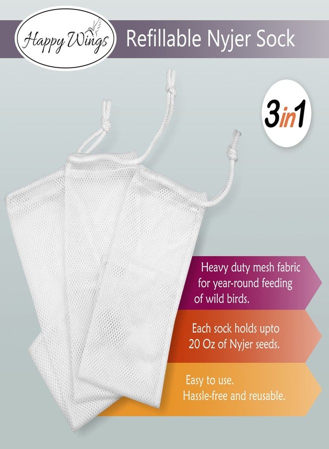 Happy Wings Refillable Nyjer/Thistle Empty Sock - Pack of 3 I Bird Feeder - Image 4