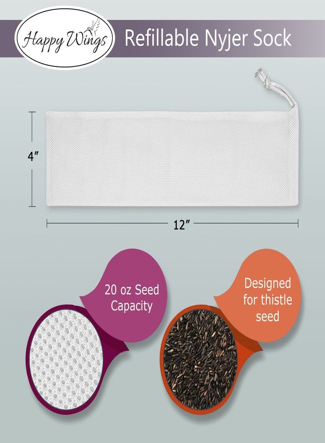 Happy Wings Refillable Nyjer/Thistle Empty Sock - Pack of 3 I Bird Feeder - Image 5