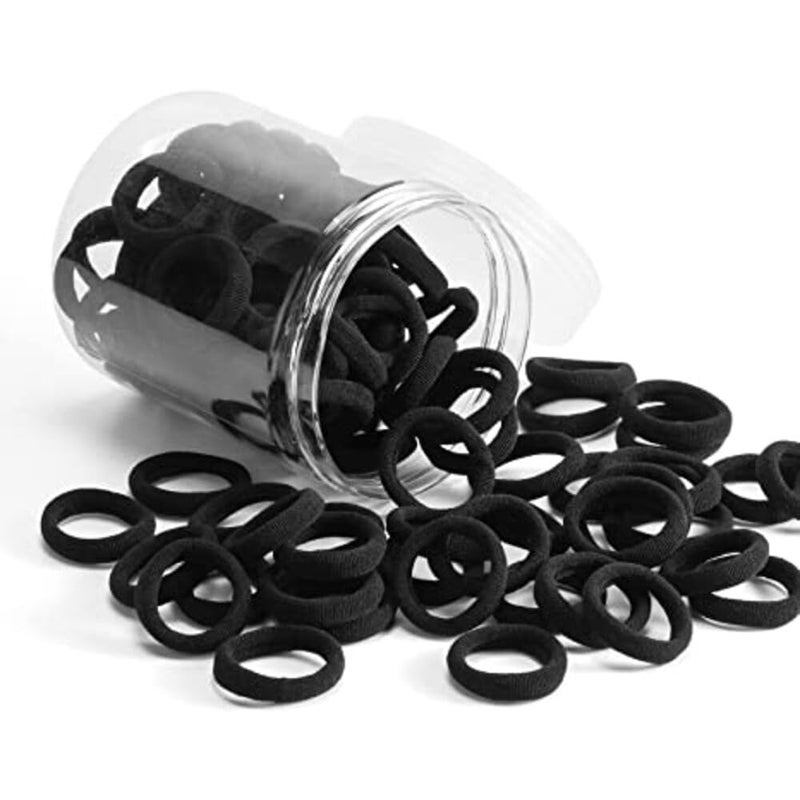 Generic Lambodaram Trading Black Baby Hair Bands accessories for Kids Girls hair ties black baby hair band black combo elastic small size Soft Toddler Hair Ponytail Holders colorfull multicolor rubber band  - Image 1