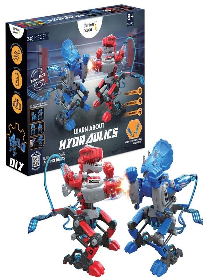 ThinkerPlace مجموعة بناء نموذج ديناصور الملاكمة الهيدروليكي من ThinkerPlace | ديناصور الملاكمة | تعلم العلوم والتكنولوجيا والهندسة والرياضيات: تعرف على الهيدروليكا | لعبة تعليمية للأطفال من عمر 8 سنوات فما فوق - Image 1