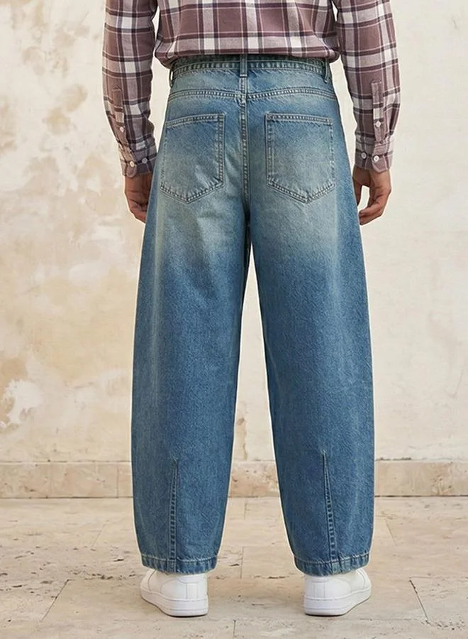 Splash FAV BLUE Men Baggy Fit Panelled Jeans for Men | Best Price UAE