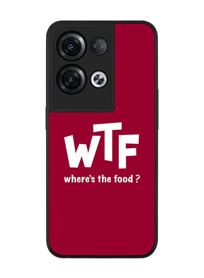 Stylizedd Rugged Black edge case for Oppo Reno8 Pro Slim fit Soft Case Flexible Rubber Edges Anti Drop TPU Gel Thin Cover - Where's the food? - Image 1