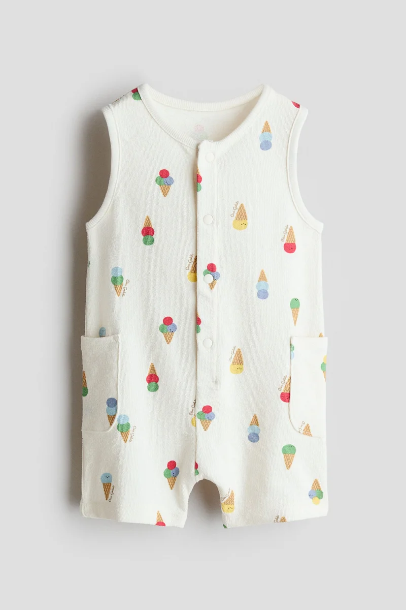 H&M Cotton terry romper suit