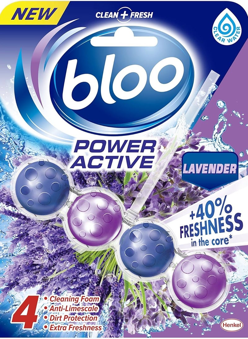 Bloo Power Active Balls Lavender – Advanced Rim Block with Cleaning Foam, Anti-Limescale Protection, and Extra Freshness