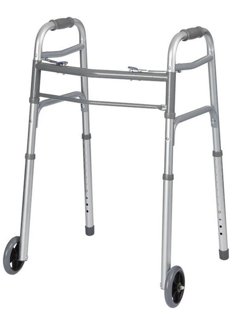 Generic Foldable Elderly Walker Aluminum Rotating Walker - Silver  - Image 1