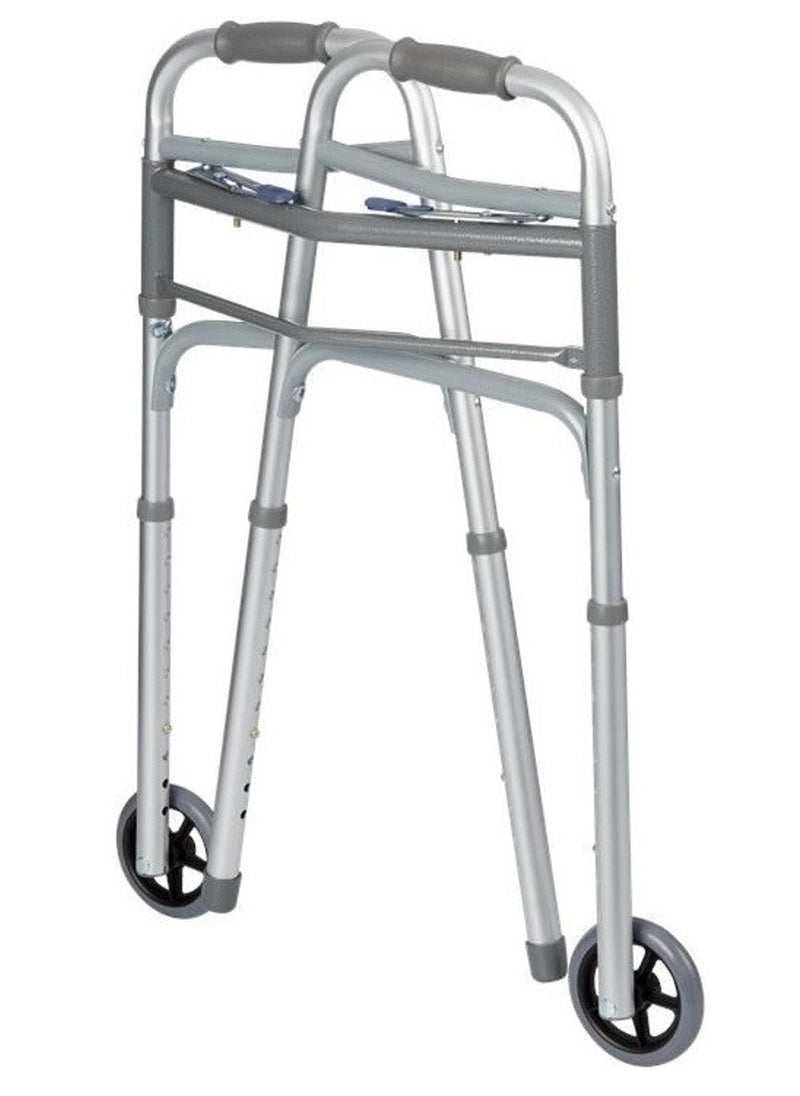 Generic Foldable Elderly Walker Aluminum Rotating Walker - Silver  - Image 2