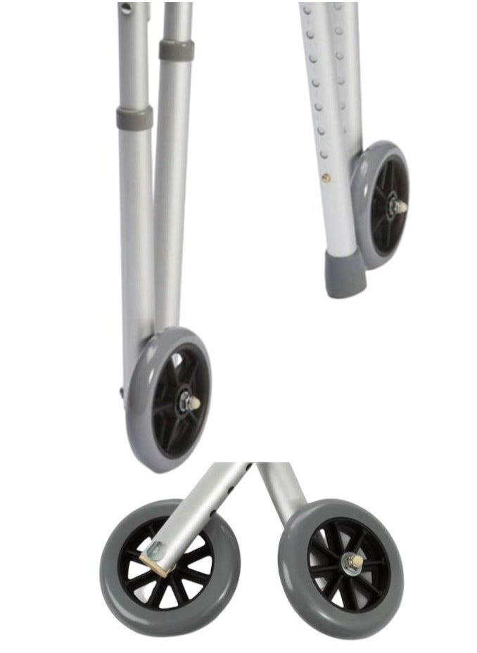 Generic Foldable Elderly Walker Aluminum Rotating Walker - Silver  - Image 3