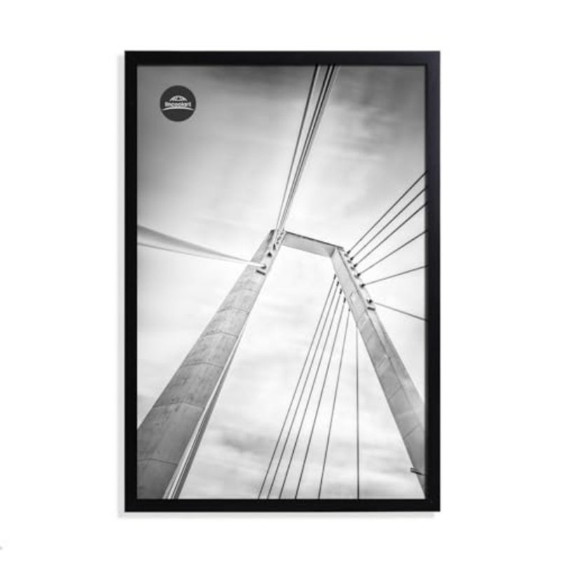 إطار صورة مقاس 50 × 70 سم، مجموعة من 3 قطع - إطار من خشب إم دي إف مقاس 70 × 50 سم مع زجاج أكريليك مقاوم للكسر، إطار ملصق للصور الكبيرة/الصور/الملصقات إطار خشبي لتزيين الحائط - Image 2